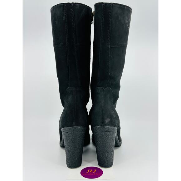 Timberland Women's Glancy 10 Inch Tall Black Nubuck Lace-Up Boots A199A Size 7.5 - Picture 6 of 11